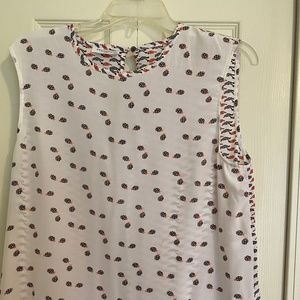 100% Silk Sleeveless Equipment Ladybug Shirt